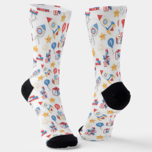 Kids Americana 4th of July Educational Alphabet Nu Socks