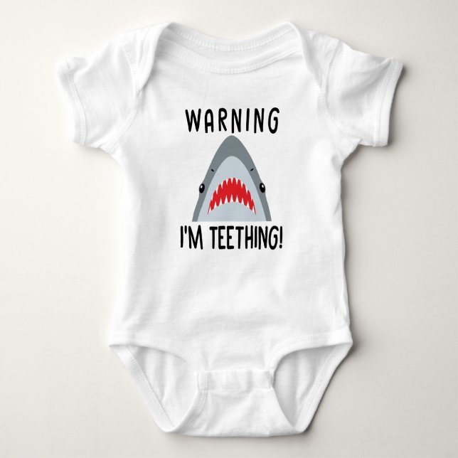 Kids And Babies Corner - WARNING I'M TEETHING Baby Bodysuit (Front)