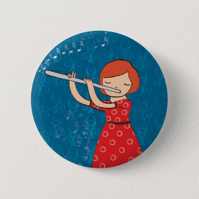 Kids and music 6 cm round badge (Front)