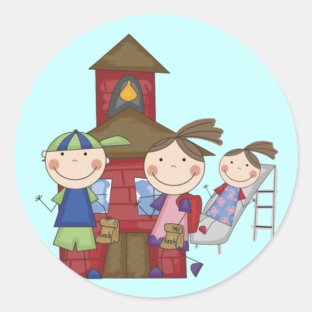 Kids and Schoolhouse T-shirts and Gifts Classic Round Sticker (Front)