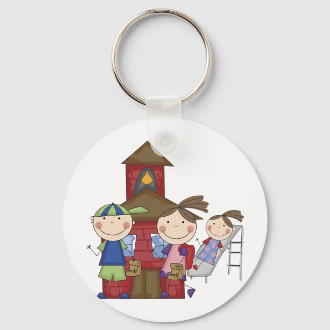 Kids and Schoolhouse T-shirts and Gifts Key Ring (Front)