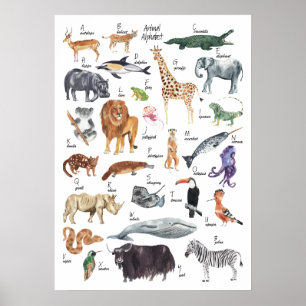 Kids Animal Alphabet Poster