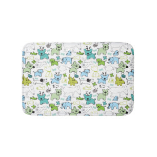 kids animal background pattern bath mat