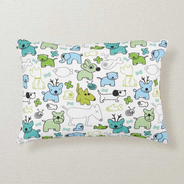 kids animal background pattern decorative cushion (Front)