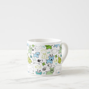 kids animal background pattern espresso cup