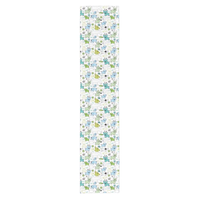 kids animal background pattern short table runner (Front)