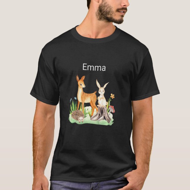 Kids Animal deer rabbit hedgehog Emma T-Shirt (Front)
