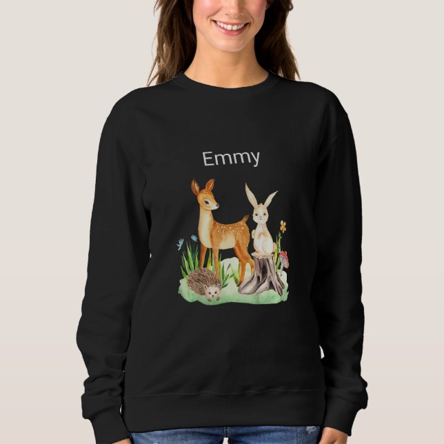 Kids Animal deer rabbit hedgehog Emmy Sweatshirt (Front)