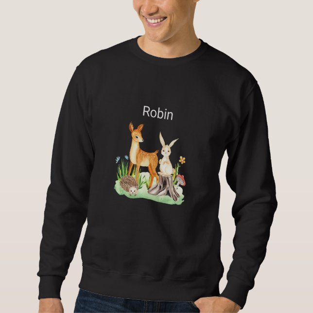 Kids Animal deer rabbit hedgehog Robin Premium Sweatshirt (Front)