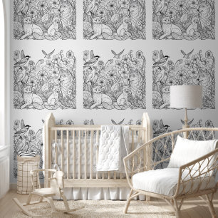 Kid's Animal & Flower Colouring  Wallpaper