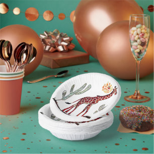 Kid's Animal Giraffe Bowl 7" Paper Plate