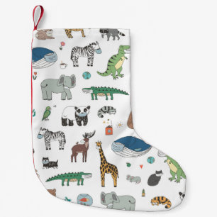 Kids' animal mask, virus pattern. small christmas stocking