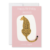 Kids animal theme birthday card alphabet J