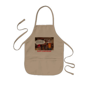 kids apron. Happy Anniversary. orangutan beer Apron