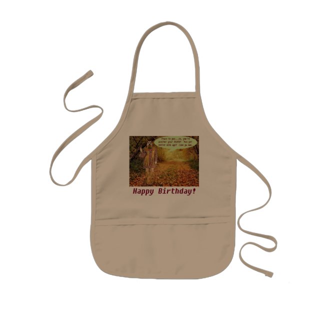 kids apron.  Happy Birthday.  hippie/quokka Kids Apron (Front)