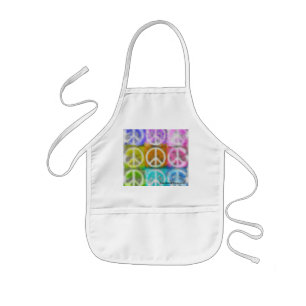Kids Apron Peace Symbols in Rainbow Colours