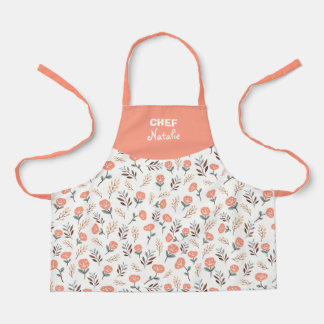 Kids Apron Red Poppies + Name
