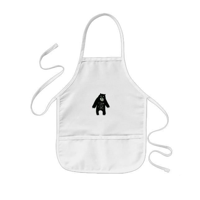 Kids apron with bear illustration (Front)