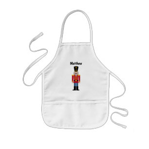 Kid's apron with Christmas nutcracker drawing