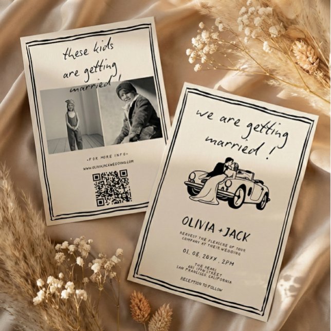 Kids Are Getting Married Photo QR Code Wedding Invitation (Creator Uploaded)