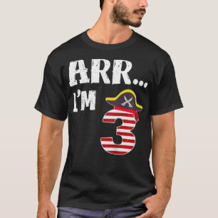 Kids Arr Im 3 T Shirt Pirate Theme 3rd Birthday Pa