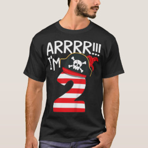Kids Arrr I'M 2 Cool Pirate Theme 2Nd Birthday T-Shirt