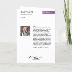 Kids Art for CHOC - Baby Love Thank You Card