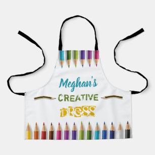Kids art personalised name apron
