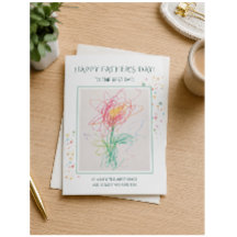 Kids Artwork Happy Fathers Day Photo Greeting Card