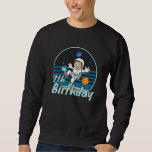 Kids Astronaut 7th Birthday Space Kids Party Plane Sweatshirt
