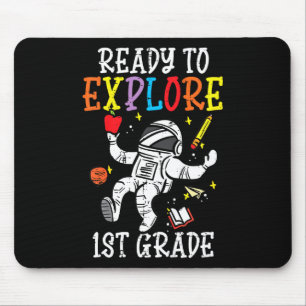 Kids Astronaut Ready To Explore 1st Grade First Da Mouse Pad