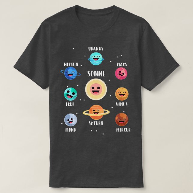 Kids Astronaut Space Planets Galaxy Space Solar Sy T-Shirt (Design Front)