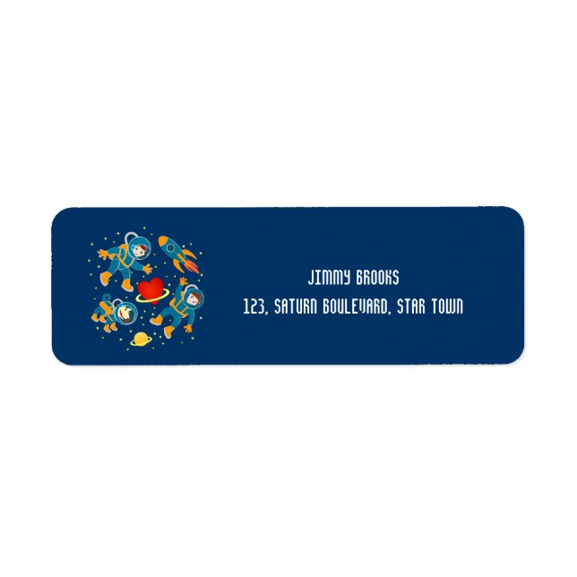 Kids Astronauts love space travel Return Address Label (Front)