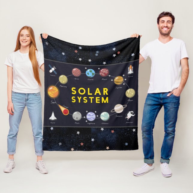 Kids Astronomy Solar System Astronaut Celestial Fleece Blanket (In Situ)