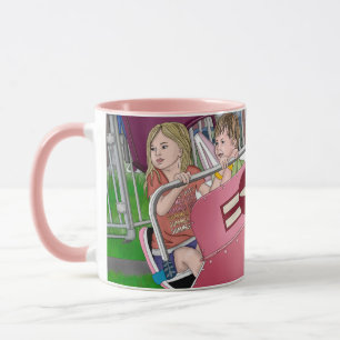 Kids at Carnival Whimsical Art Mug