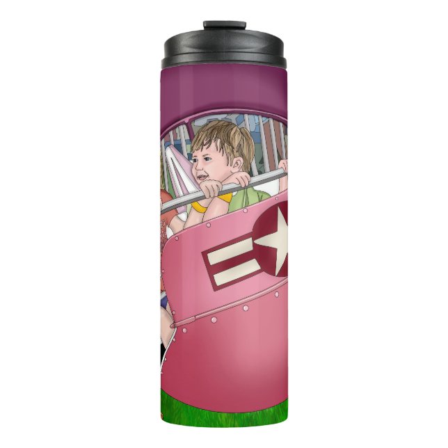 Kids at Carnival Whimsical Art Thermal Tumbler (Front)