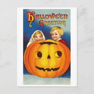 Kids at Halloween Postcard