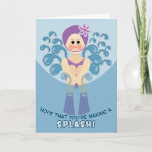 Kids at Summer Camp Cannon Ball Girl Splash! Card