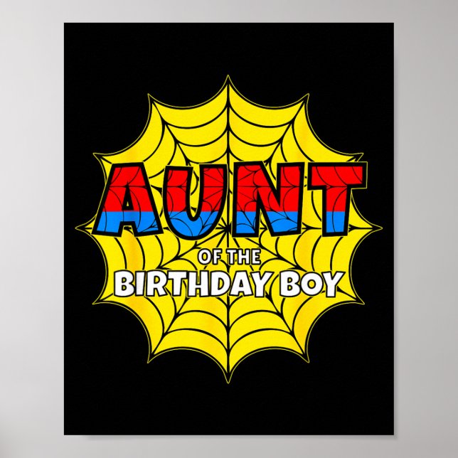 Kids Aunt Of The Birthday Boy Sder Theme Party Mat Poster (Front)