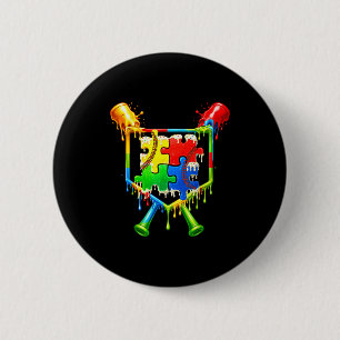 Kids autism awareness baseball ice cream drip 6 cm round badge