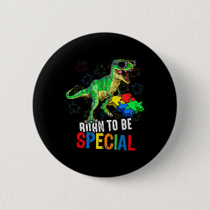Kids Autism Awareness Dino Autistic Toddler Boys D 6 Cm Round Badge