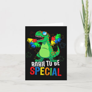 Kids Autism Awareness Dino Toddler Boys Dinosaur A Card