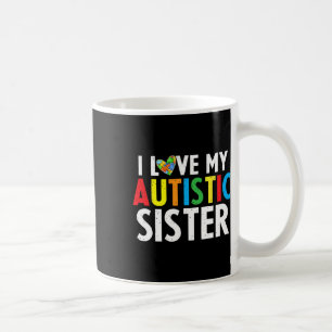 Kids Autism Awareness I Love My Sister Puzzle Piec Coffee Mug