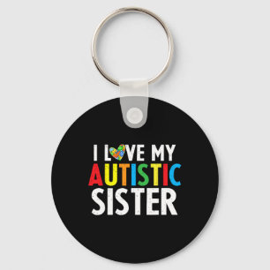 Kids Autism Awareness I Love My Sister Puzzle Piec Key Ring