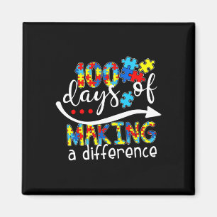 Kids Autism Awareness Making Differences 100 Days Magnet