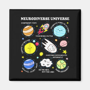 Kids Autism Awareness Neurodiverse Universe Neurod Magnet