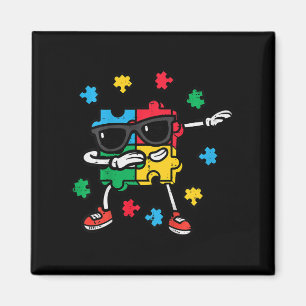 Kids Autism Awareness Puzzle Dab Asd Autistic Todd Magnet