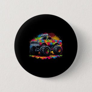 Kids Autism Awareness Puzzle Monster Truck Autism 6 Cm Round Badge