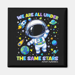 Kids autism awareness shirt stars outer space magnet