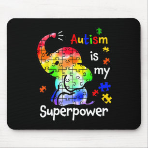 Kids Autism Is My Superpower Cute Elephant Autism  Mouse Pad